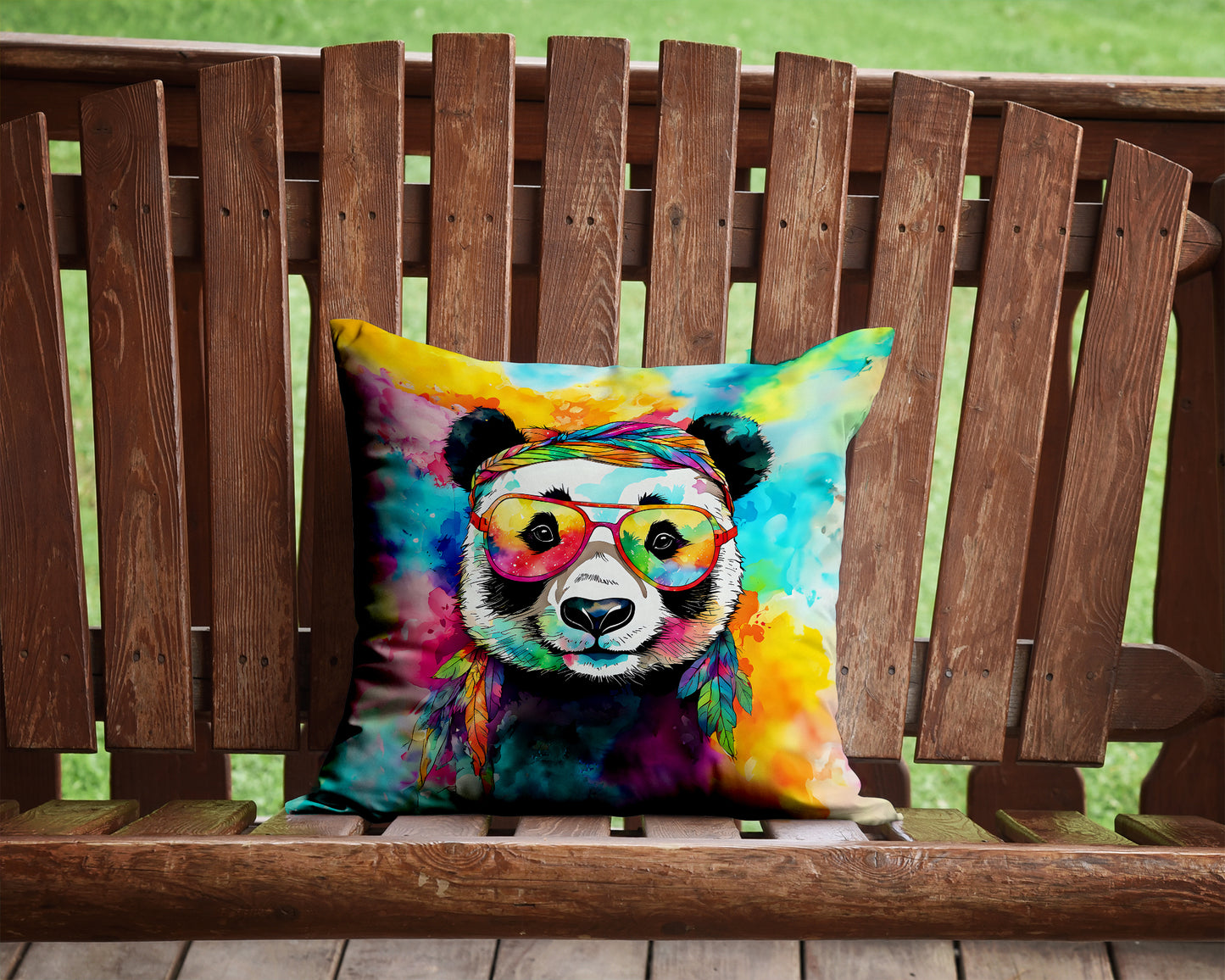 Hippie Animal Panda Throw Pillow