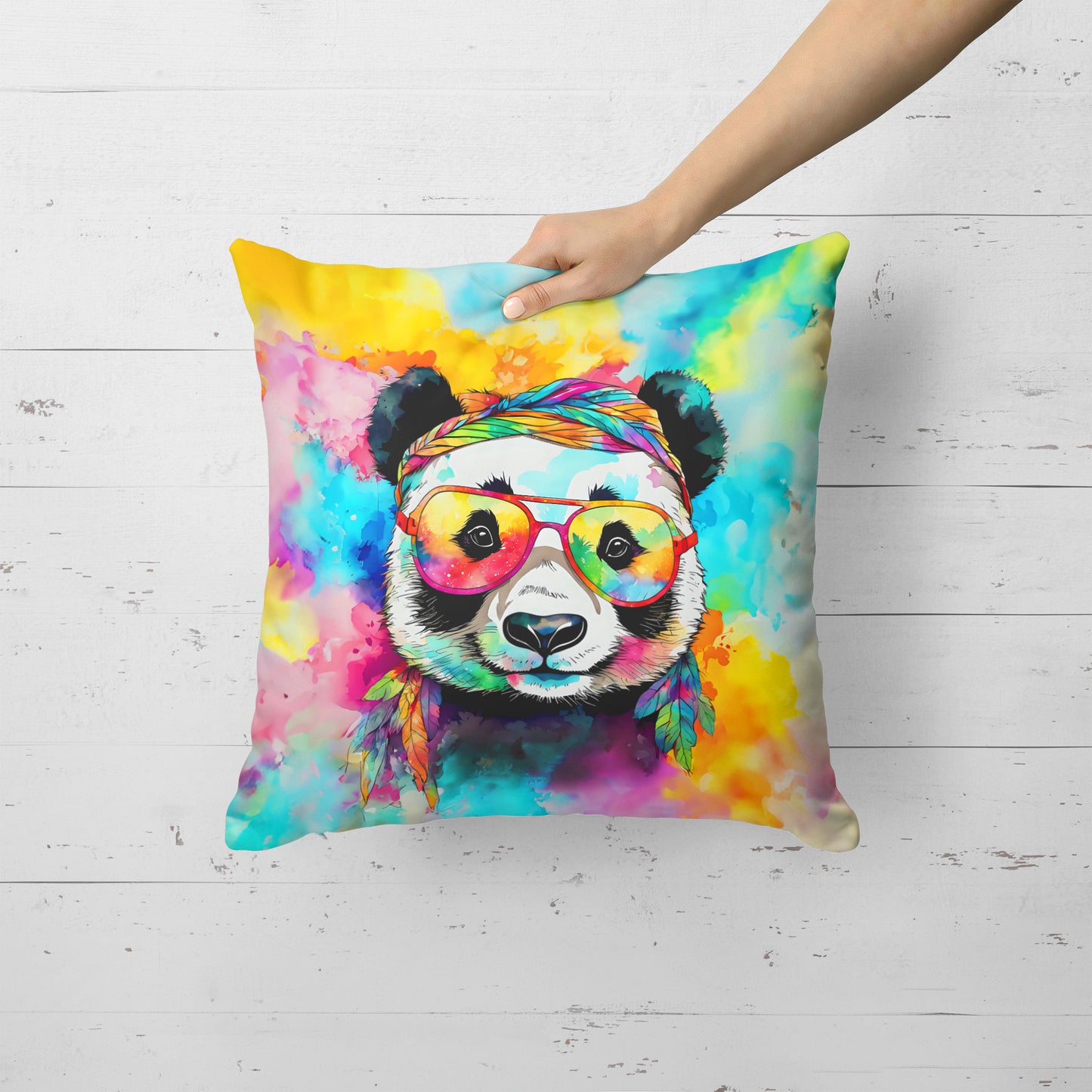 Hippie Animal Panda Throw Pillow