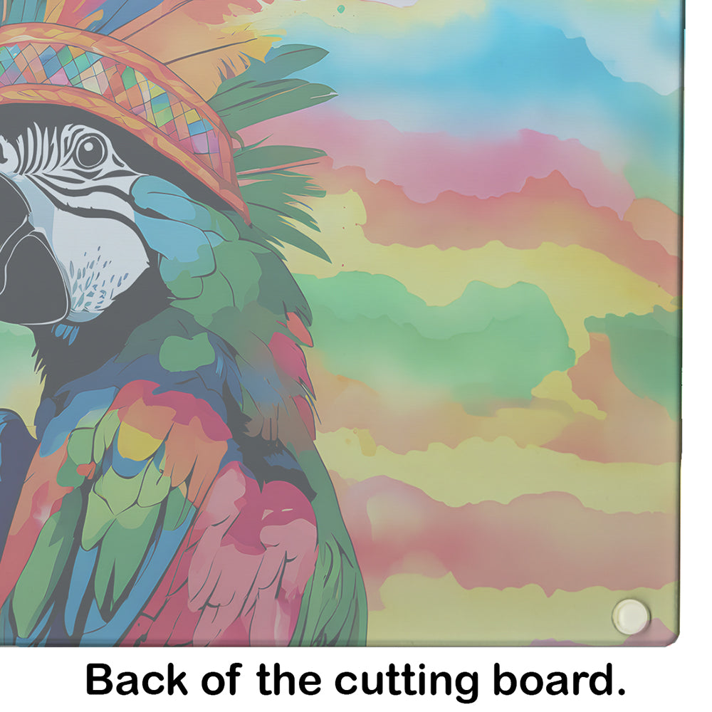 Hippie Animal Parrot Glass Cutting Board