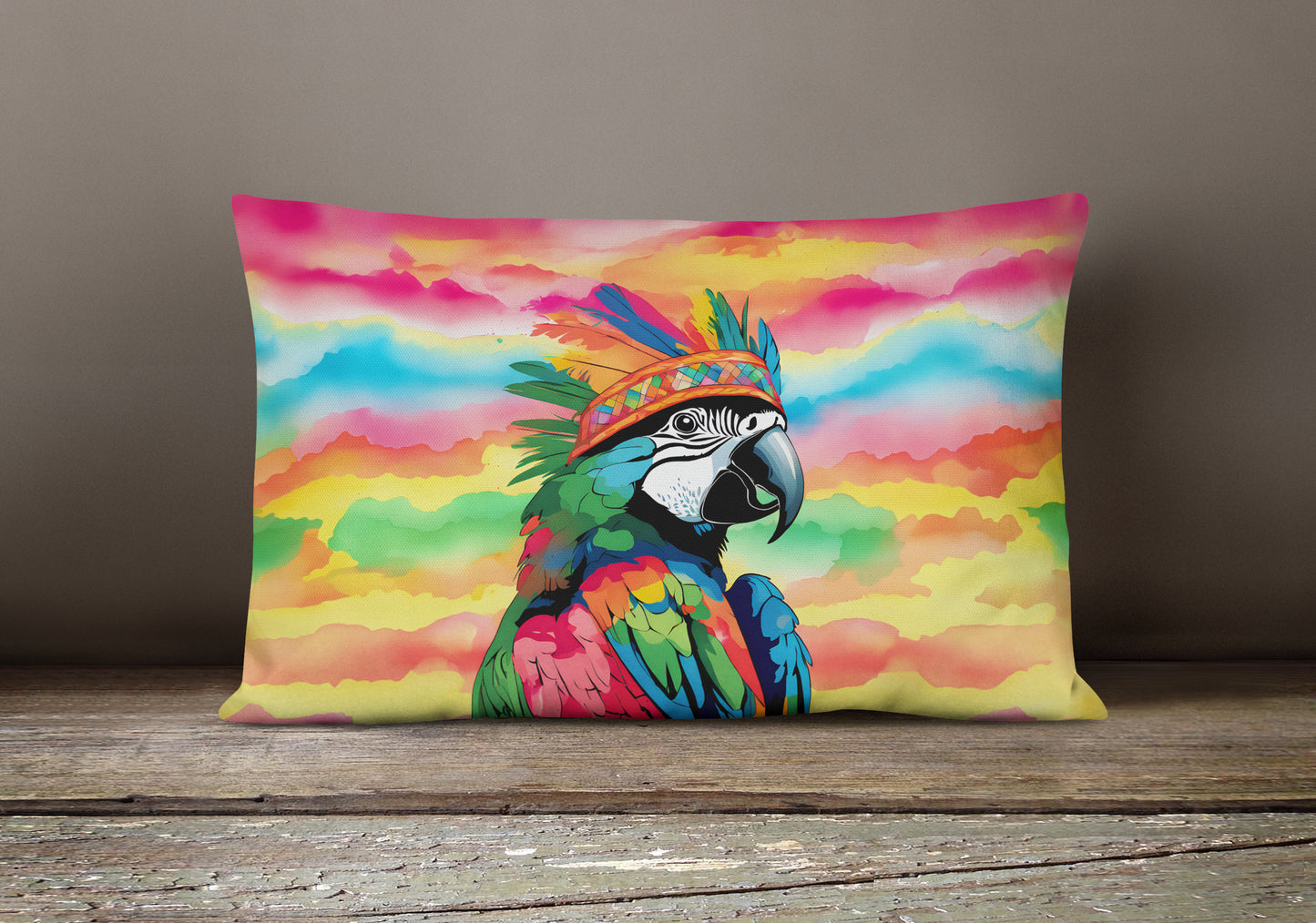 Hippie Animal Parrot Throw Pillow