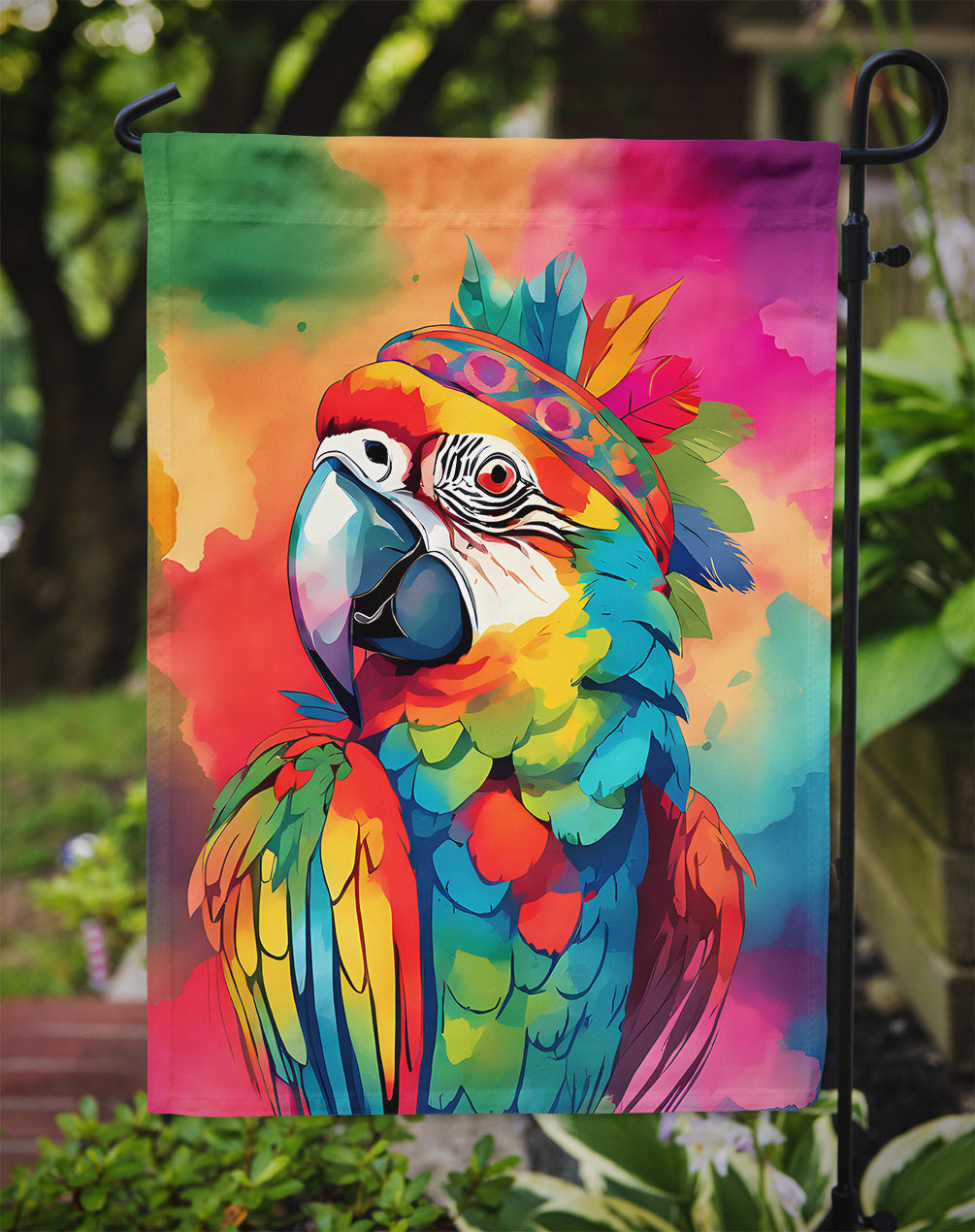 Hippie Animal Parrot Garden Flag