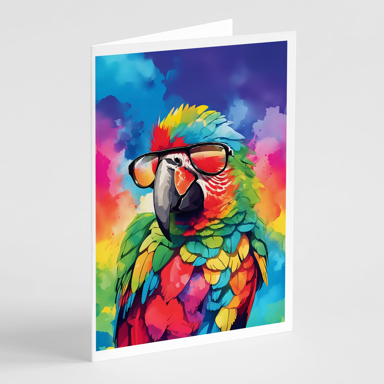 Buy this Hippie Animal Parrot Greeting Cards Pack of 8