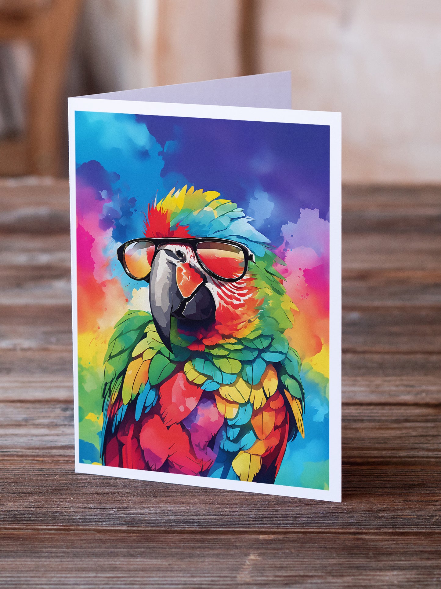 Hippie Animal Parrot Greeting Cards Pack of 8