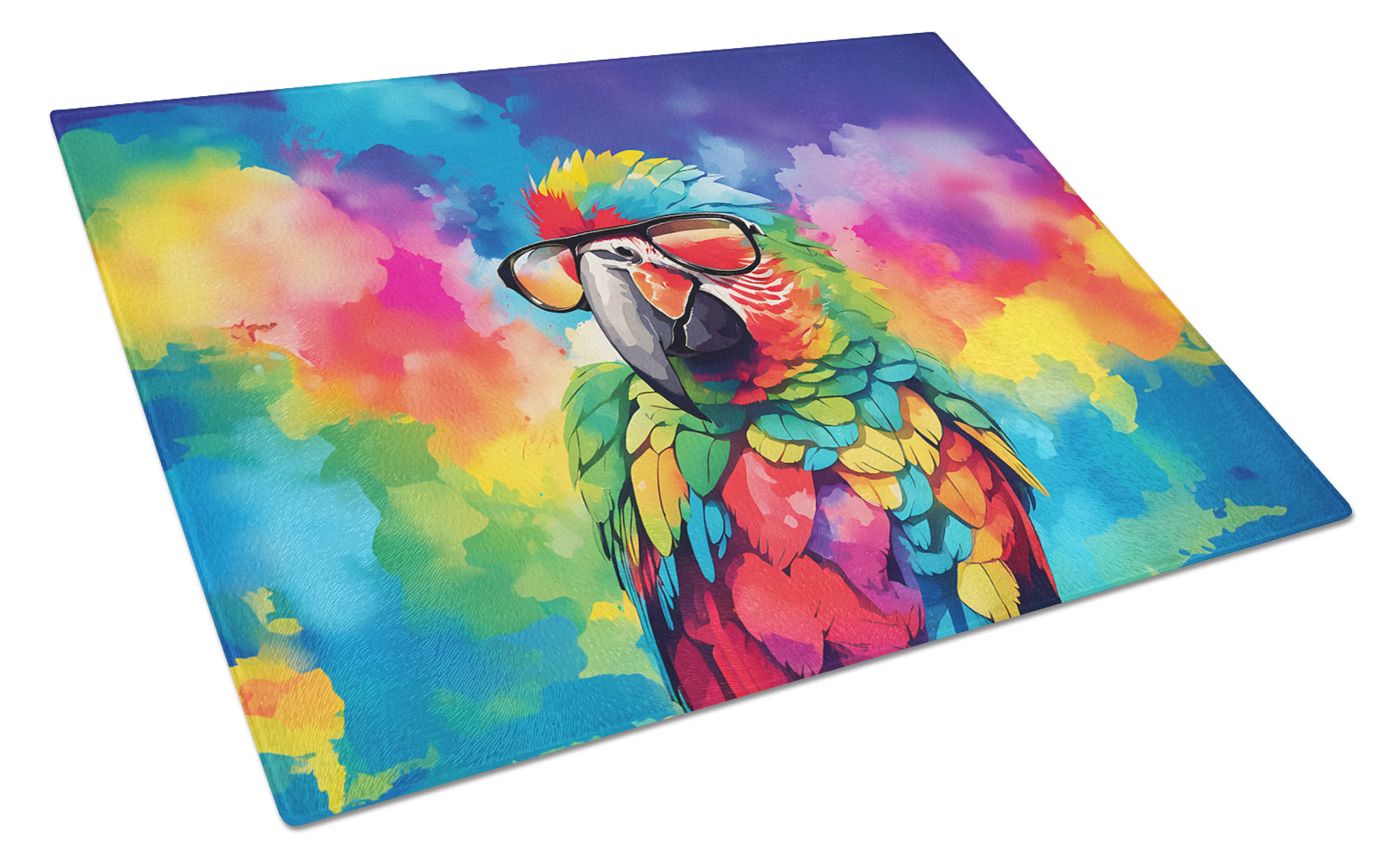 Buy this Hippie Animal Parrot Glass Cutting Board