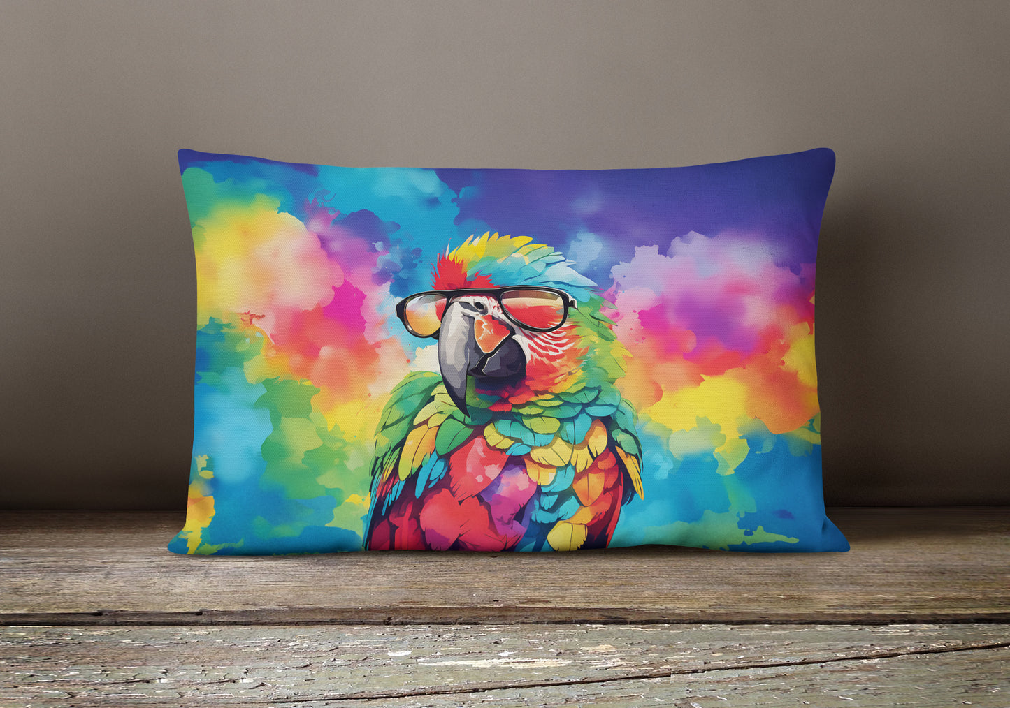 Hippie Animal Parrot Throw Pillow