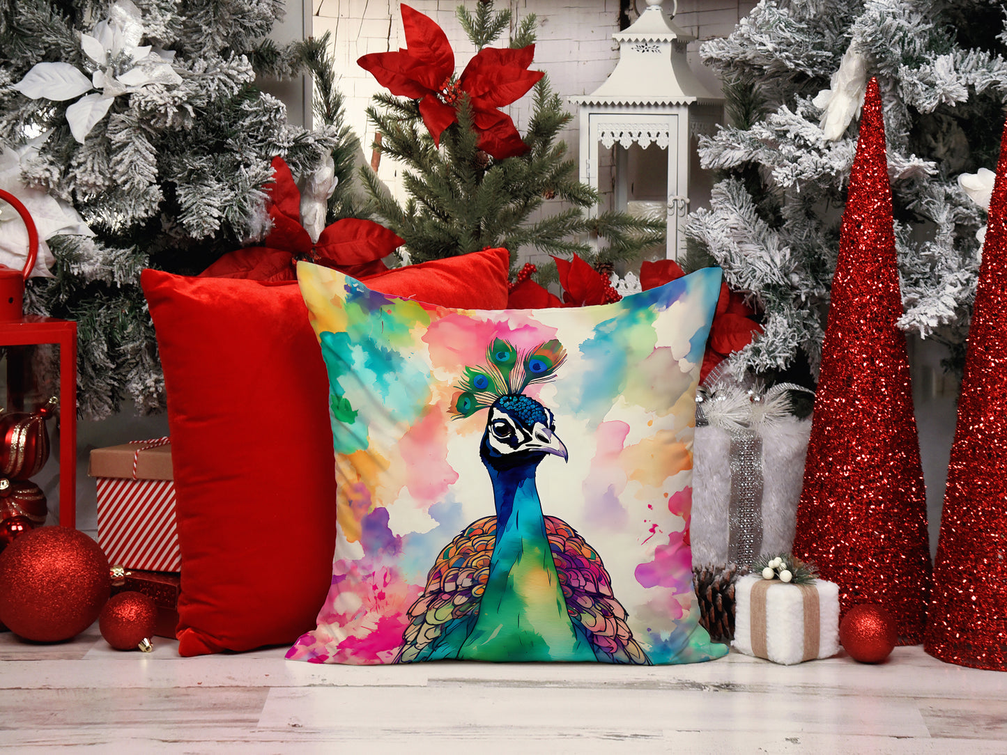 Hippie Animal Peacock Throw Pillow