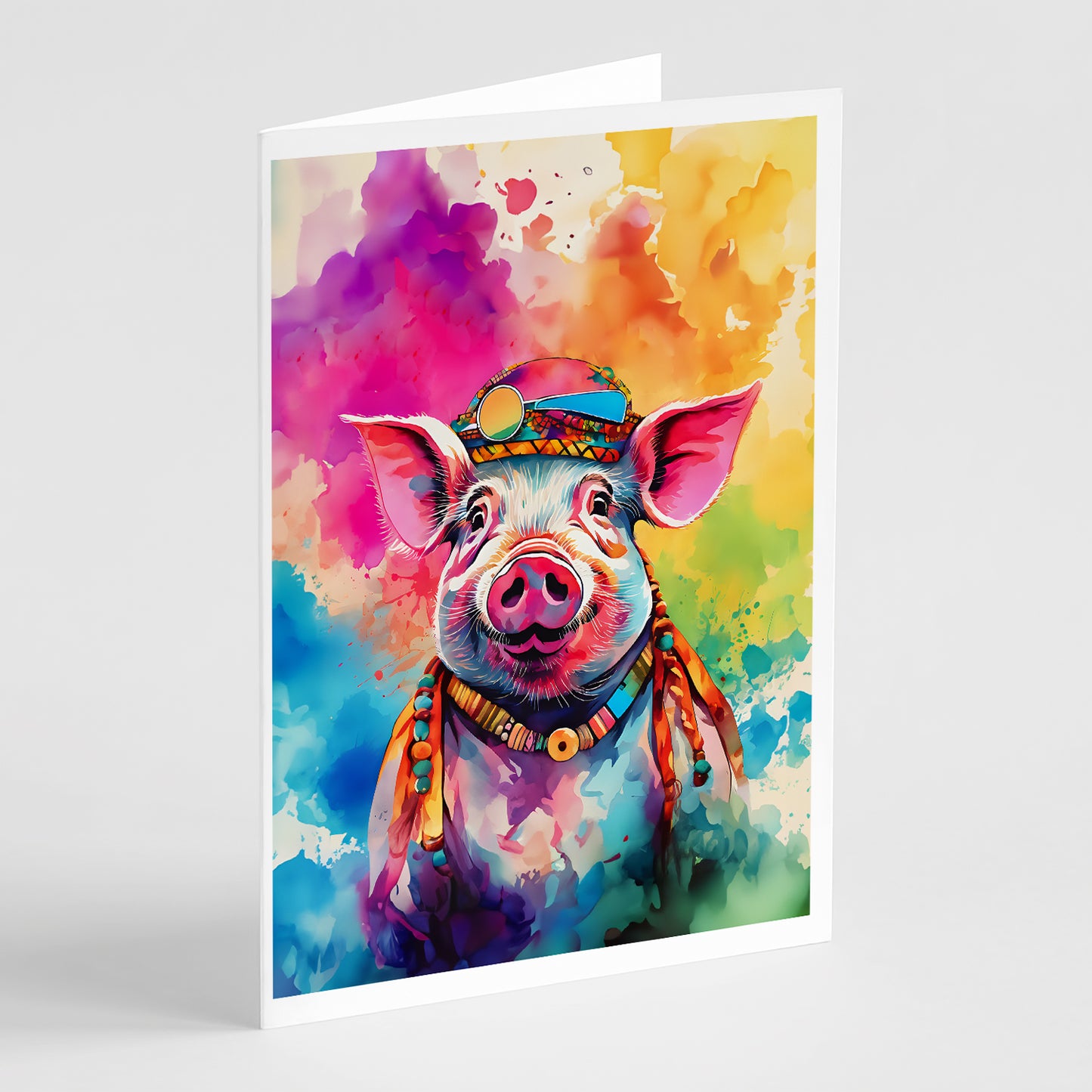 Buy this Hippie Animal Pig Greeting Cards Pack of 8