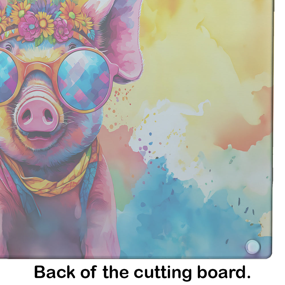 Hippie Animal Pig Glass Cutting Board