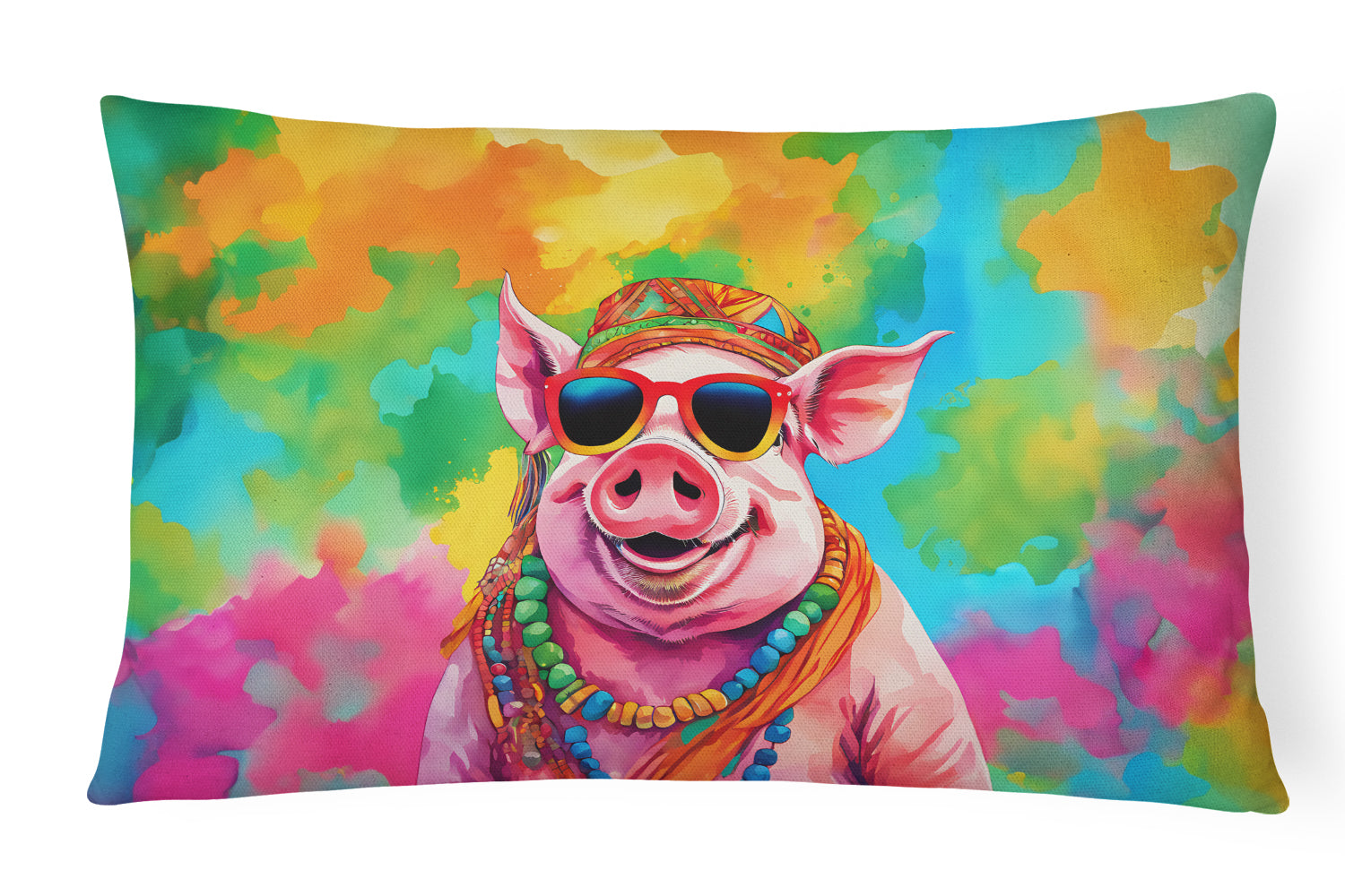 Buy this Hippie Animal Pig Throw Pillow