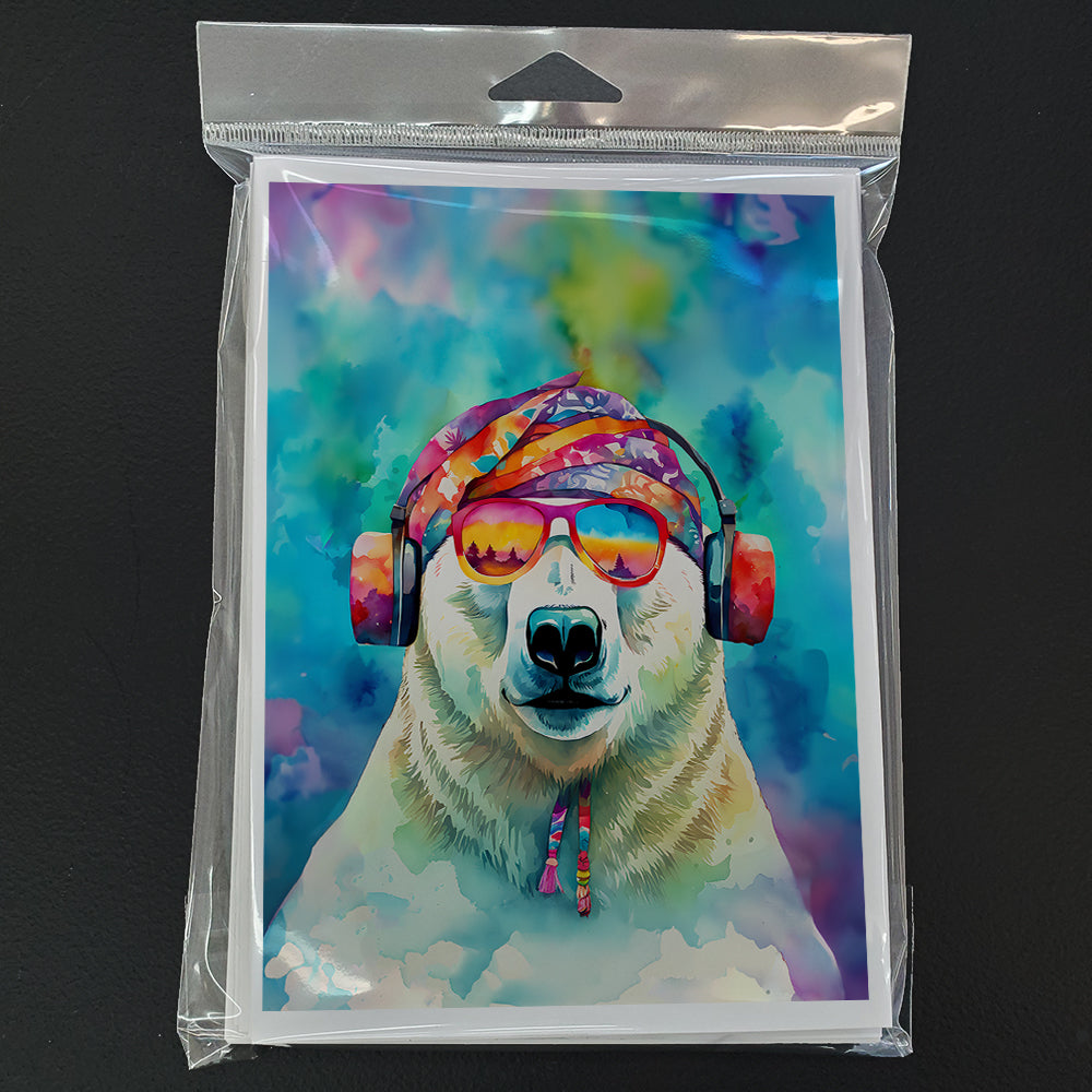 Hippie Animal Polar Bear Greeting Cards Pack of 8