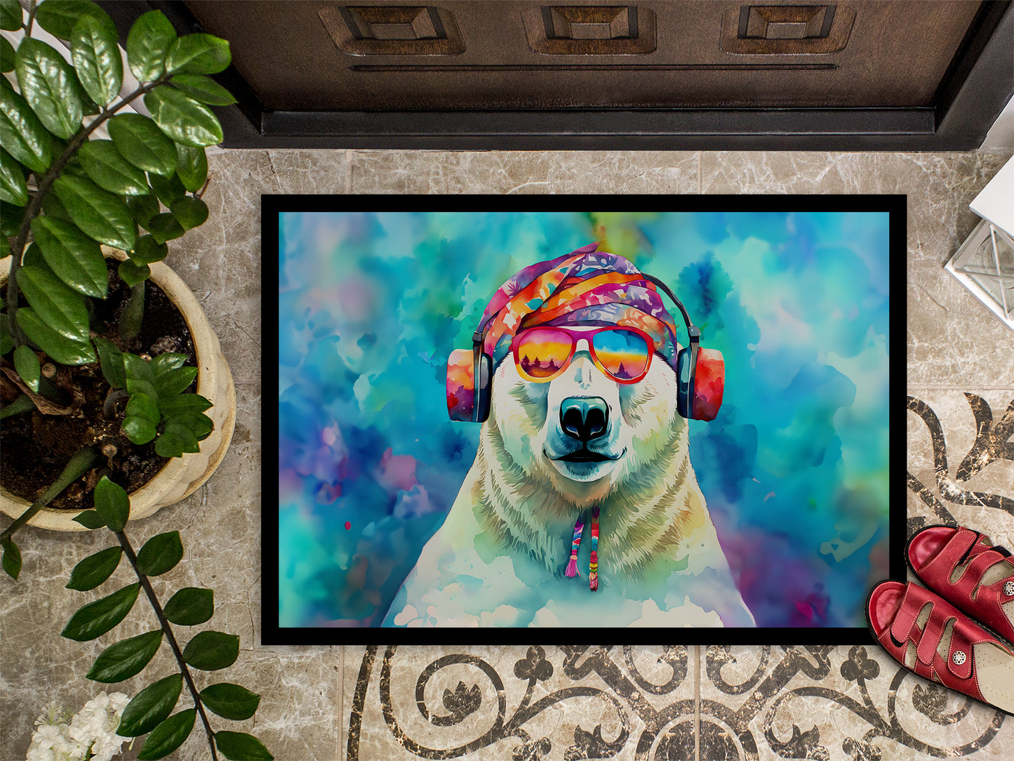 Hippie Animal Polar Bear Doormat