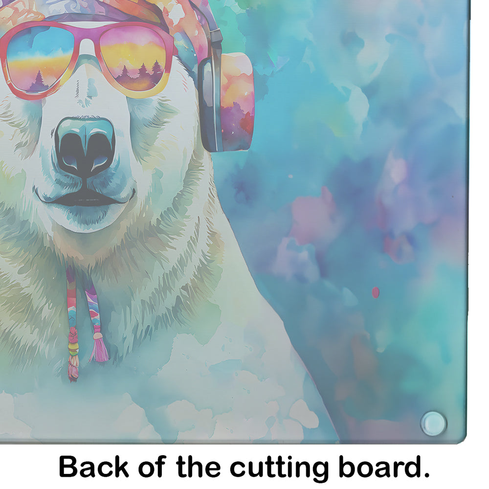 Hippie Animal Polar Bear Glass Cutting Board