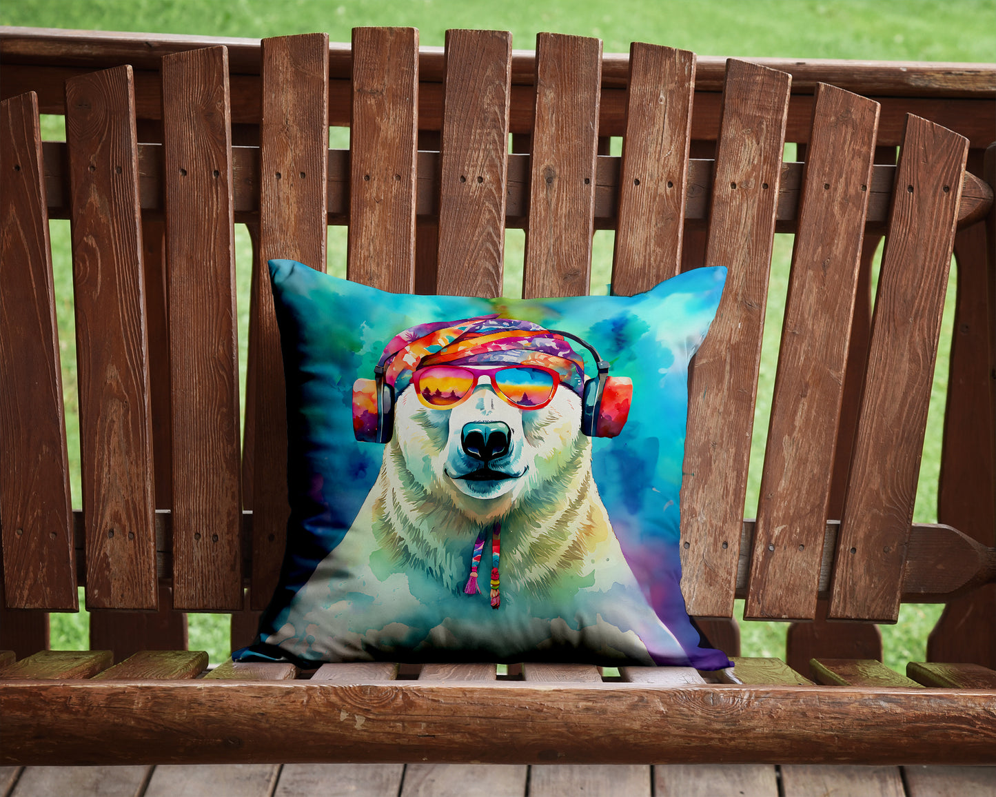 Hippie Animal Polar Bear Throw Pillow