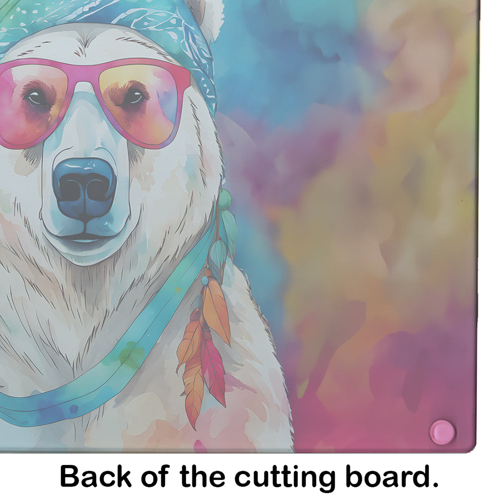 Hippie Animal Polar Bear Glass Cutting Board