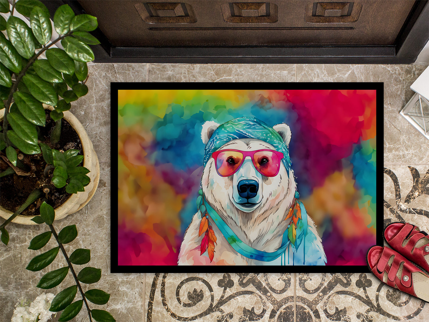 Hippie Animal Polar Bear Doormat