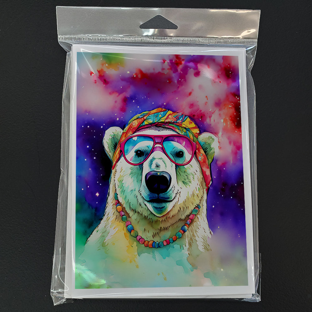 Hippie Animal Polar Bear Greeting Cards Pack of 8