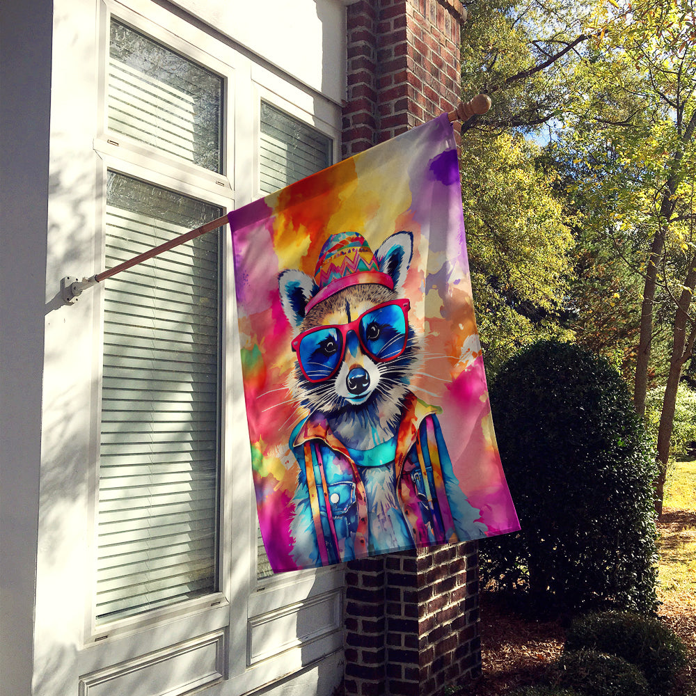 Hippie Animal Raccoon House Flag