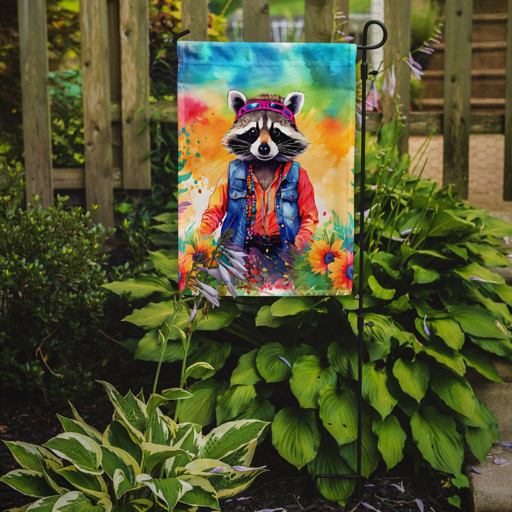 Hippie Animal Raccoon Garden Flag