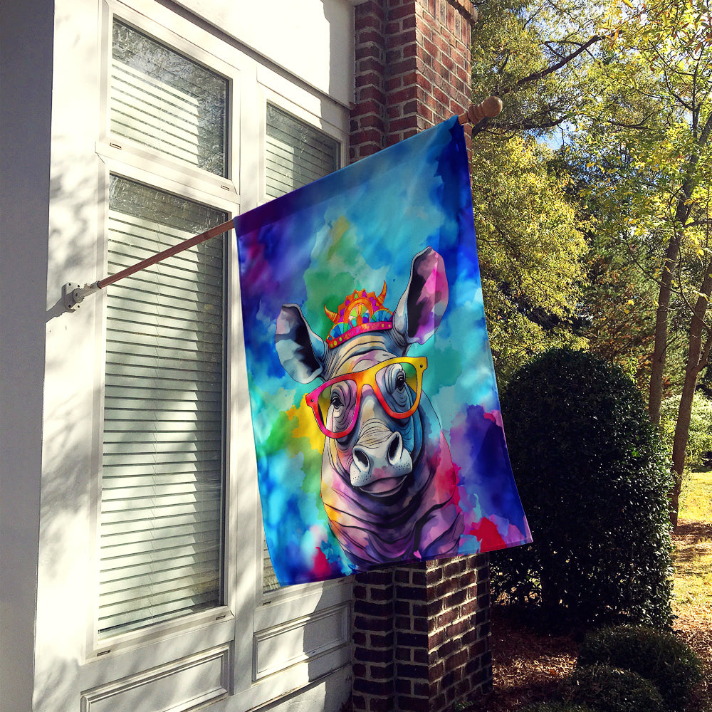 Hippie Animal Rhinoceros House Flag