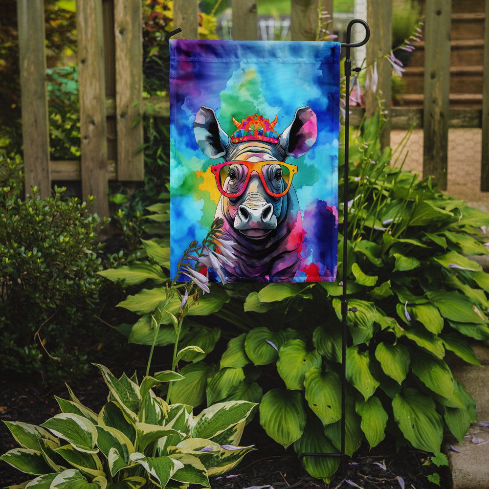 Hippie Animal Rhinoceros Garden Flag