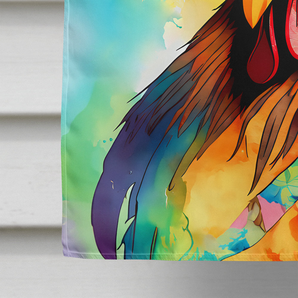 Hippie Animal Rooster House Flag