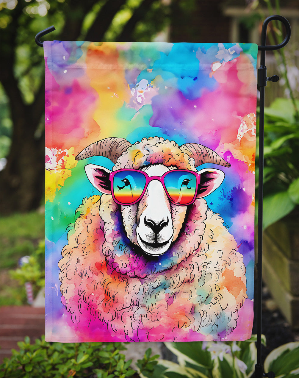 Hippie Animal Sheep Garden Flag