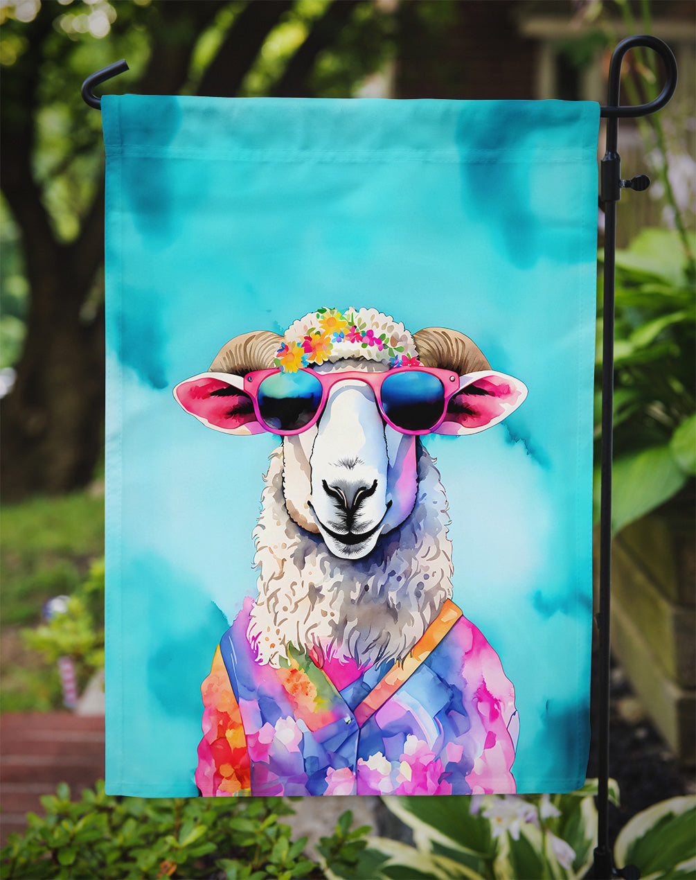 Hippie Animal Sheep Garden Flag