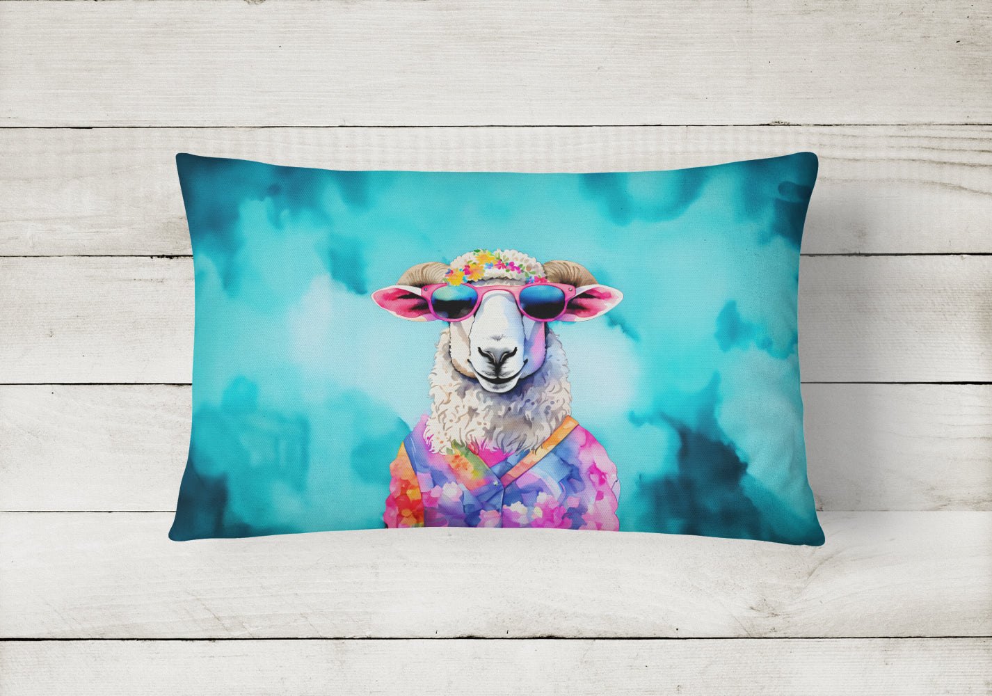 Hippie Animal Sheep Throw Pillow