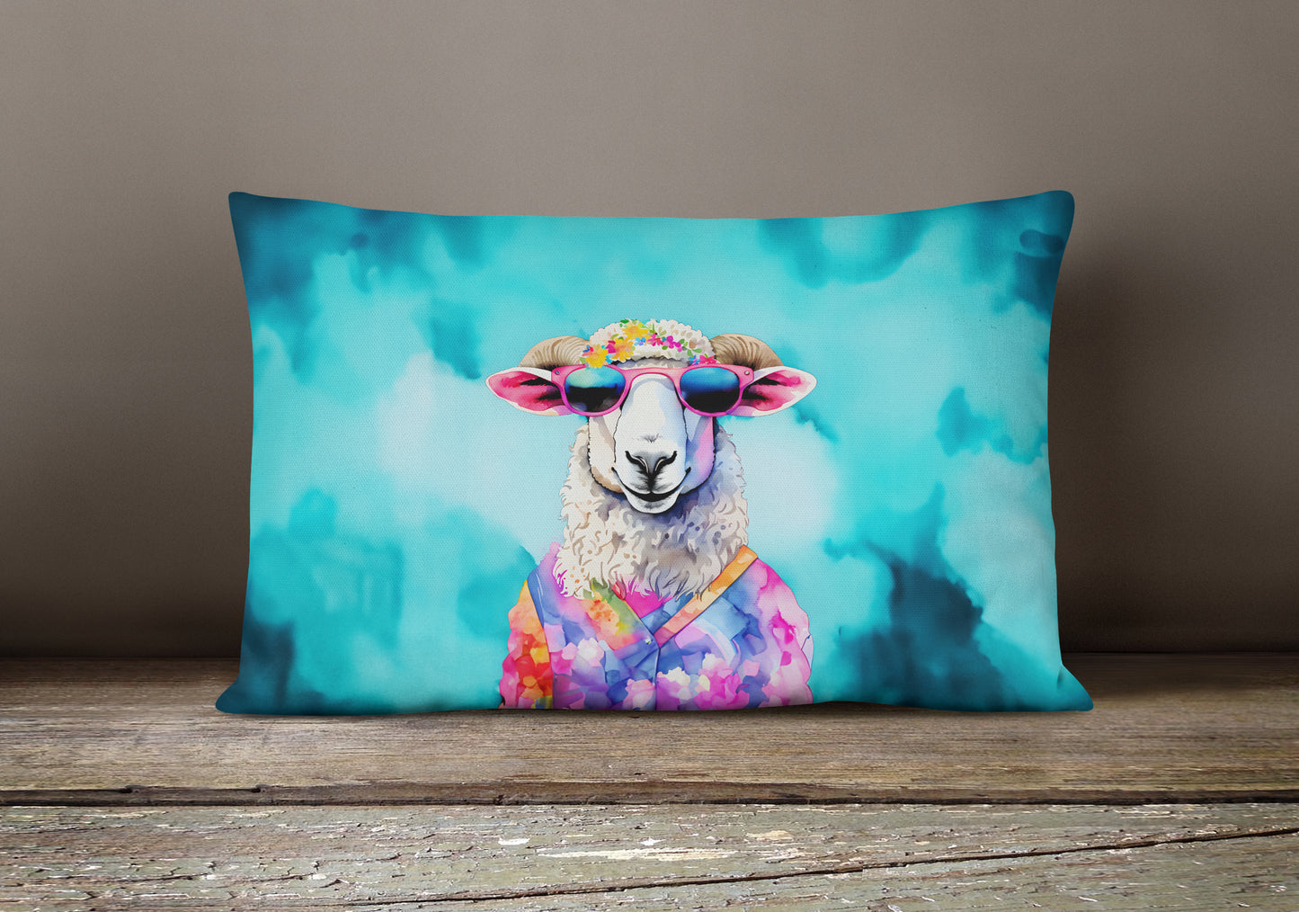 Hippie Animal Sheep Throw Pillow