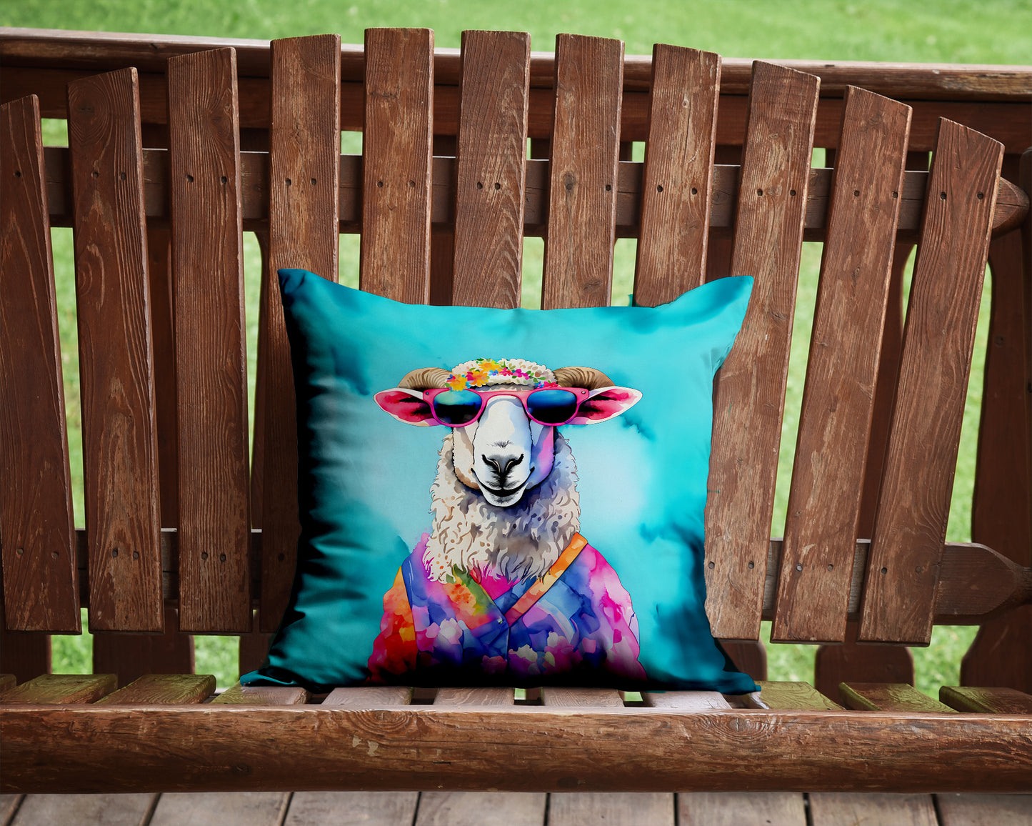 Hippie Animal Sheep Throw Pillow