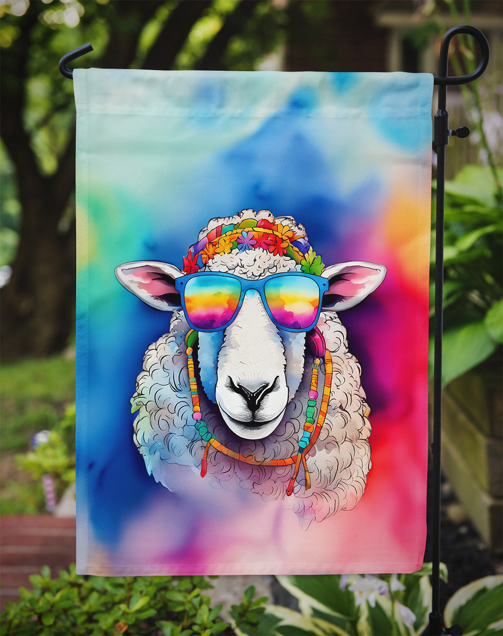 Hippie Animal Sheep Garden Flag