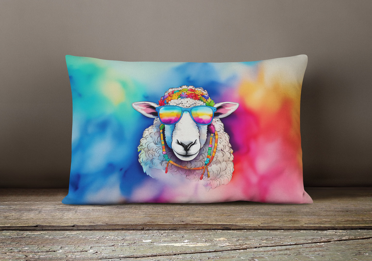 Hippie Animal Sheep Throw Pillow