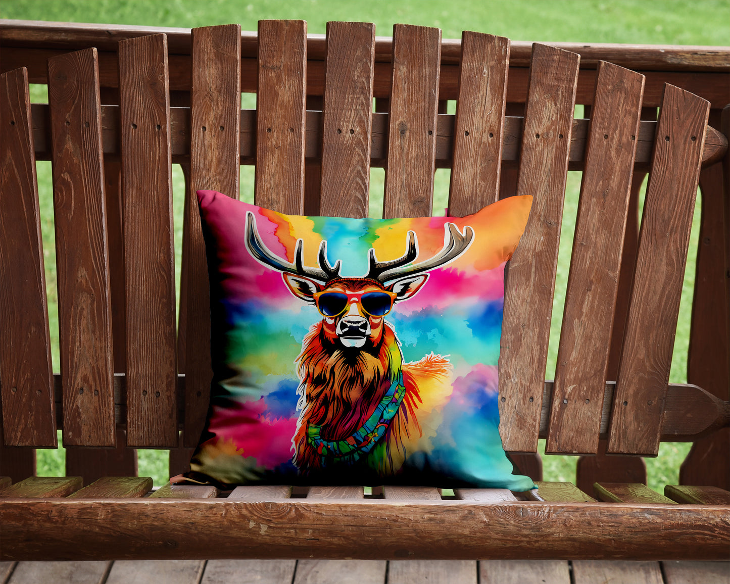 Hippie Animal Stag Deer Throw Pillow