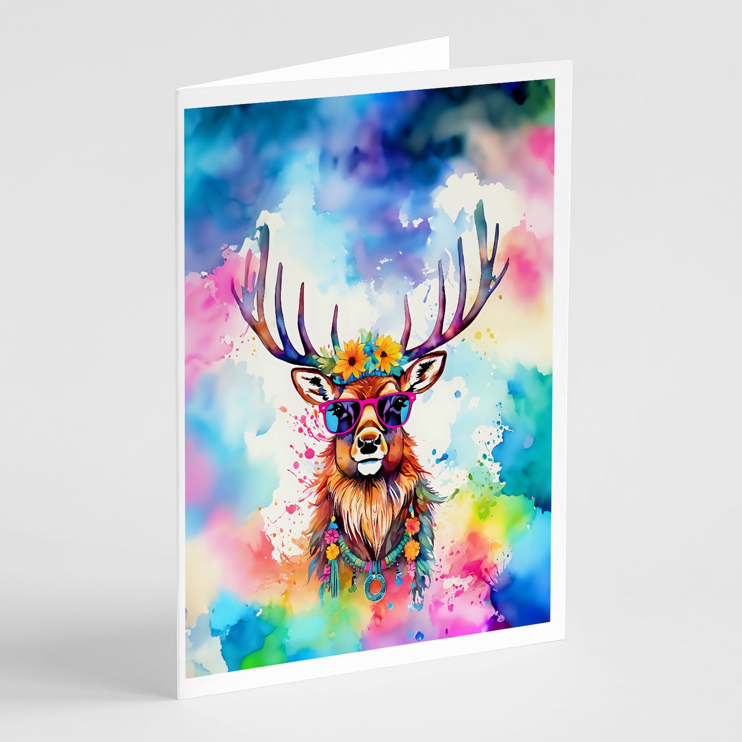 Buy this Hippie Animal Stag Deer Greeting Cards Pack of 8