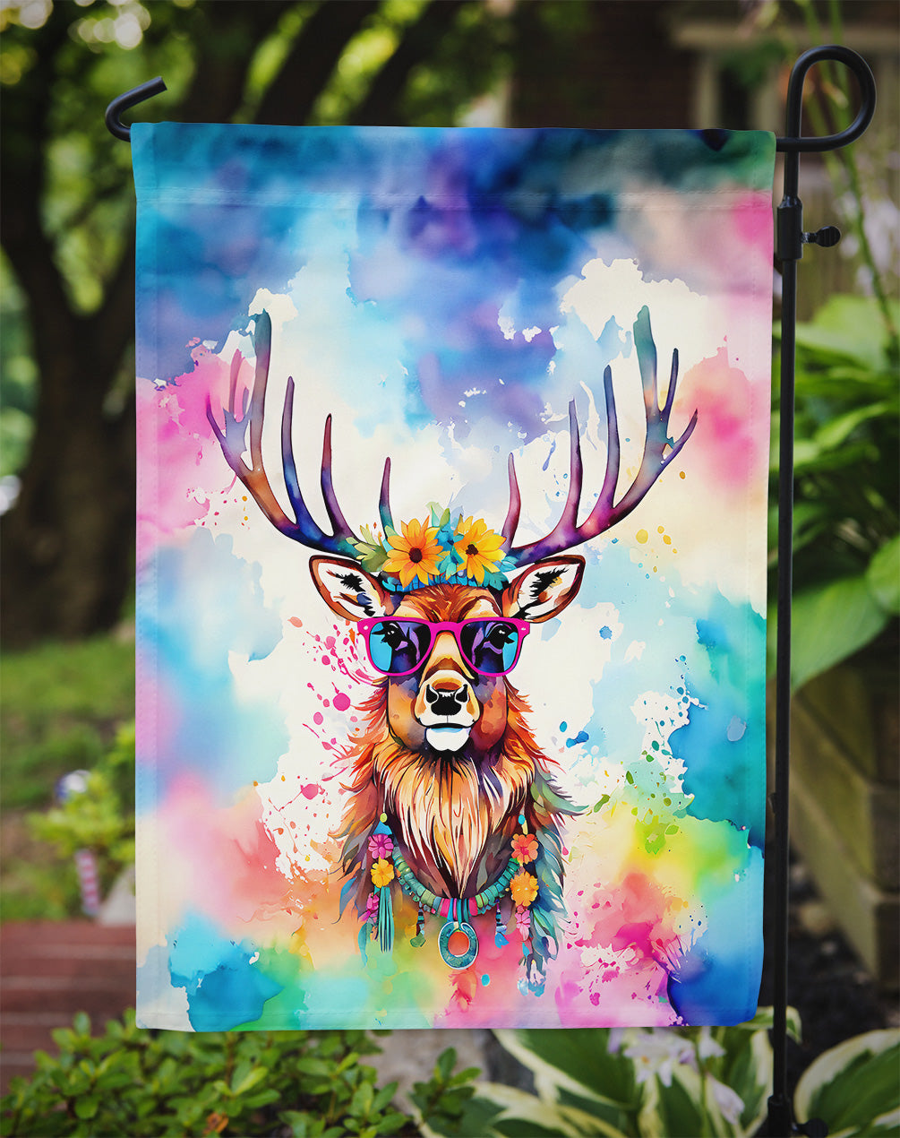 Hippie Animal Stag Deer Garden Flag