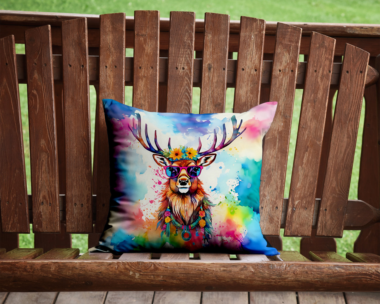 Hippie Animal Stag Deer Throw Pillow