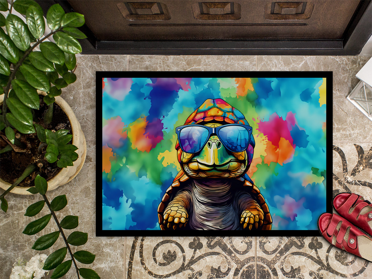 Hippie Animal Tortoise Turtle Doormat