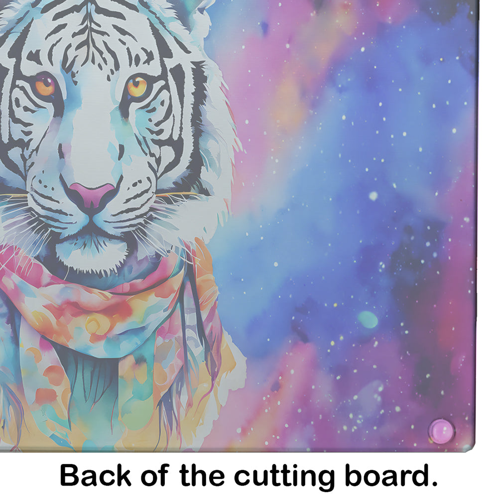 Hippie Animal White Tiger Glass Cutting Board