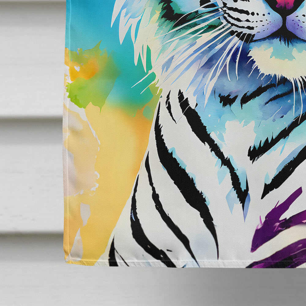 Hippie Animal White Tiger House Flag