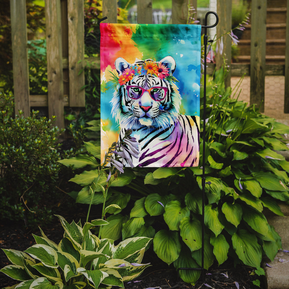 Hippie Animal White Tiger Garden Flag