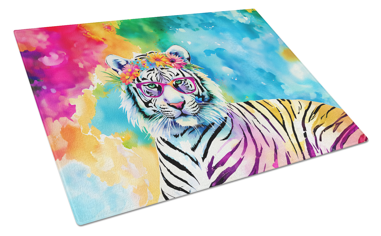 Buy this Hippie Animal White Tiger Glass Cutting Board