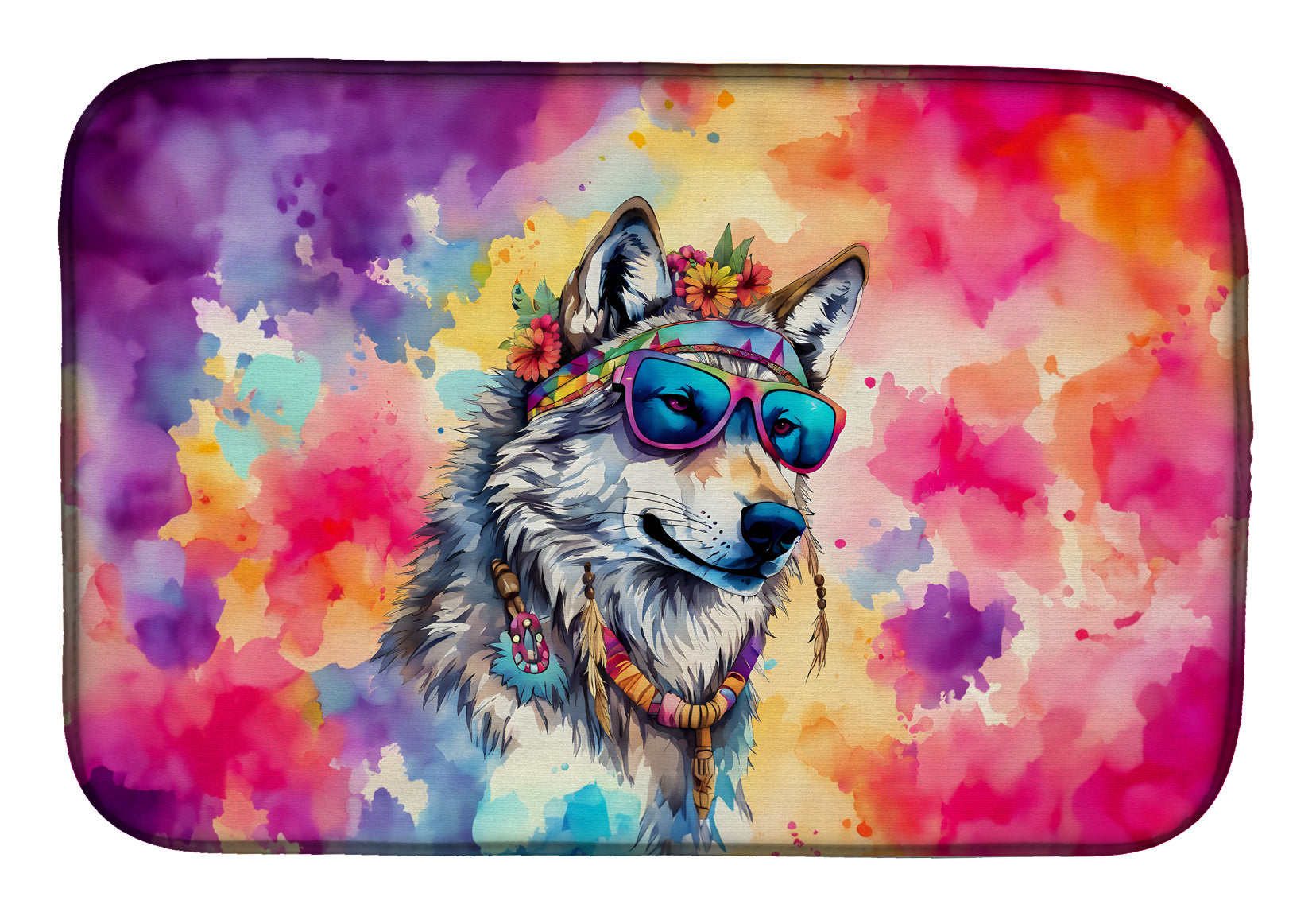 Buy this Hippie Animal Wolf Dish Drying Mat