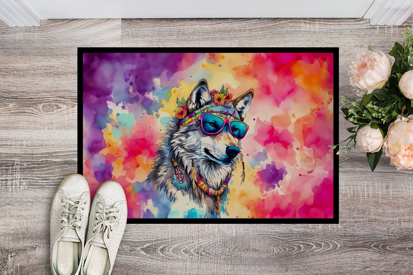 Hippie Animal Wolf Doormat