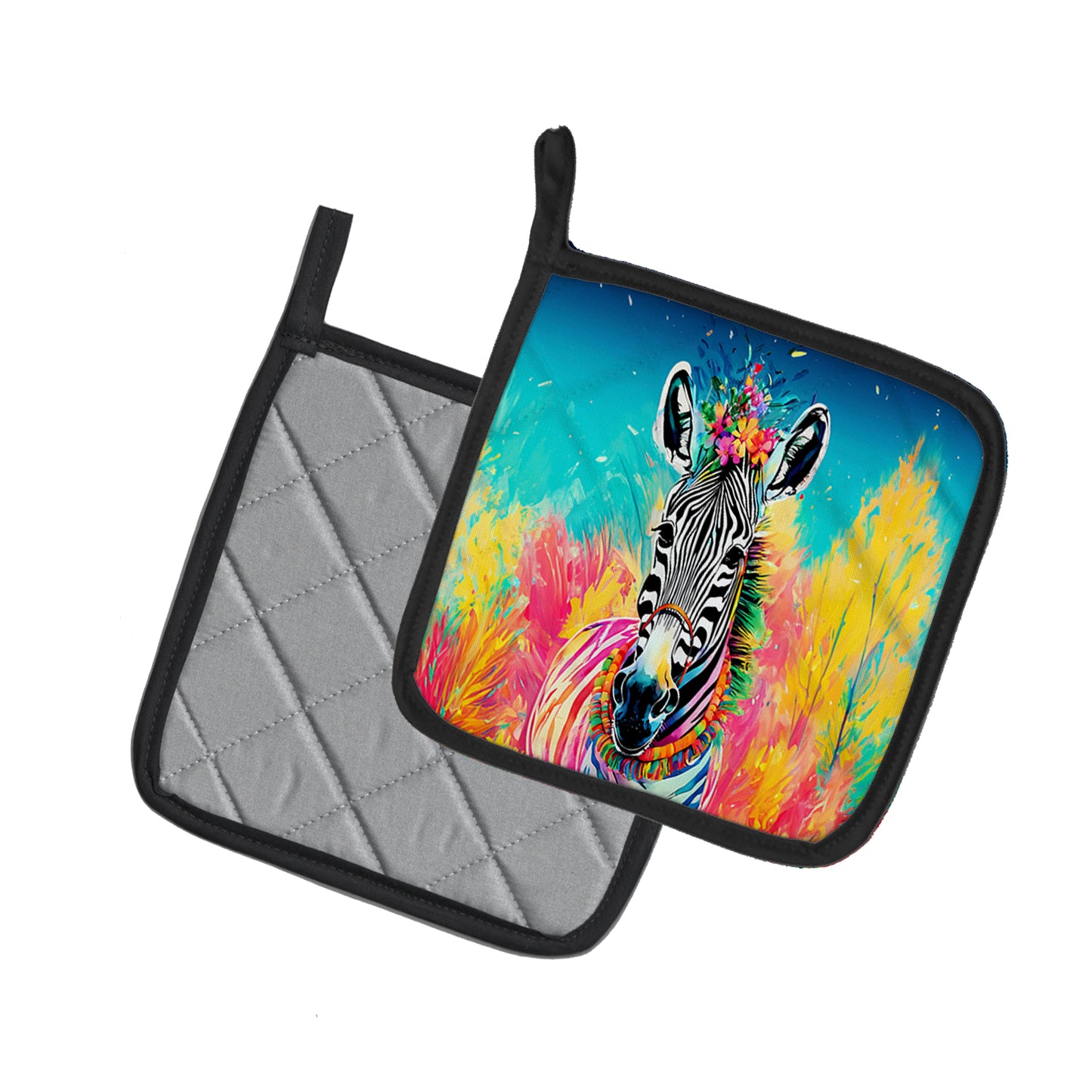 Hippie Animal Zebra Pair of Pot Holders