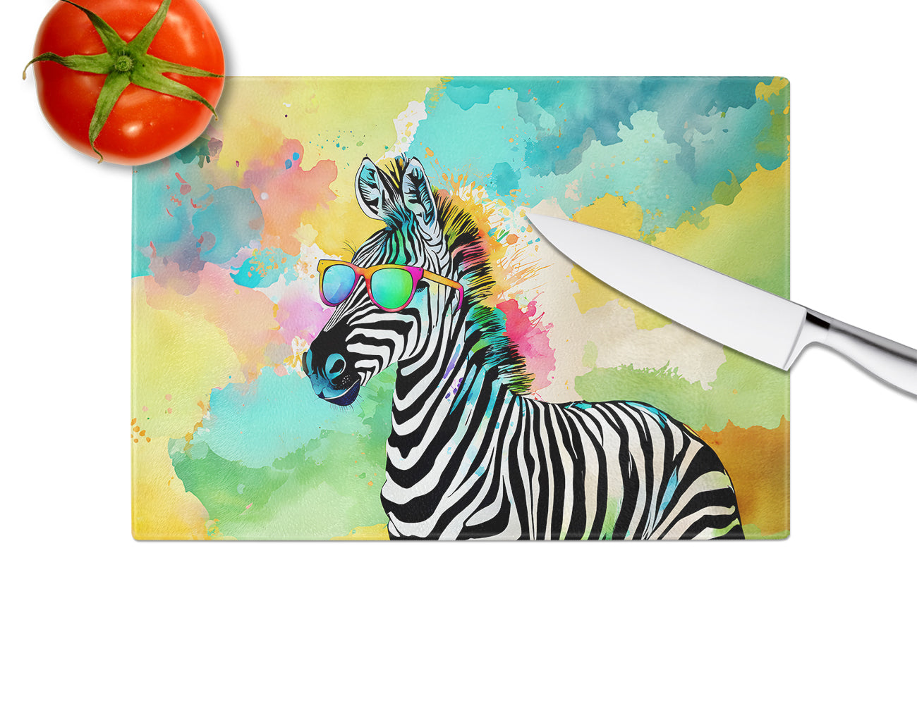 Hippie Animal Zebra Glass Cutting Board