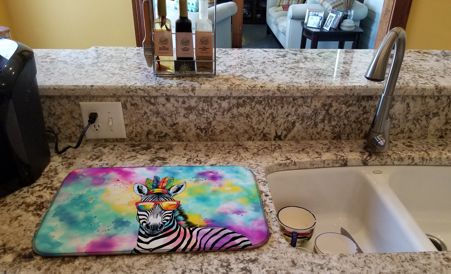 Hippie Animal Zebra Dish Drying Mat