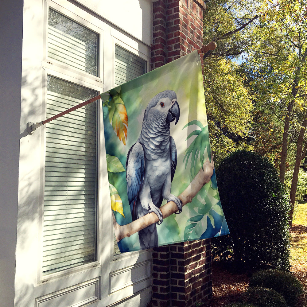 African Grey Parrot House Flag