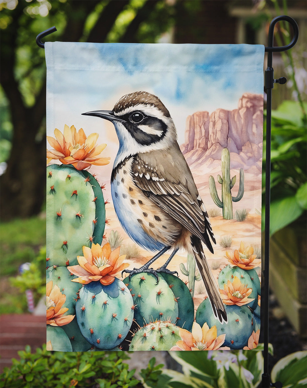 Arizona Cactus Wren Garden Flag