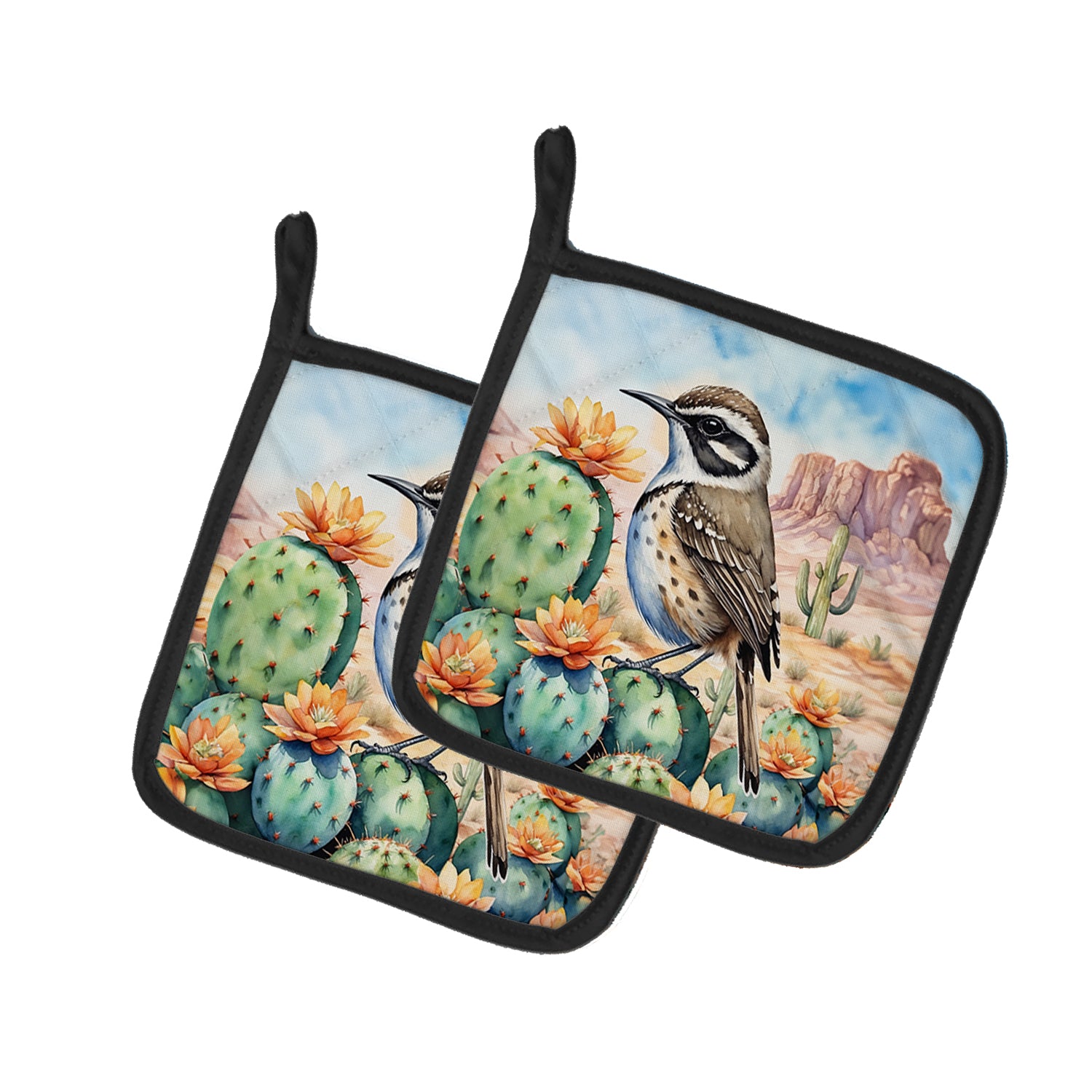 Buy this Arizona Cactus Wren Pair of Pot Holders