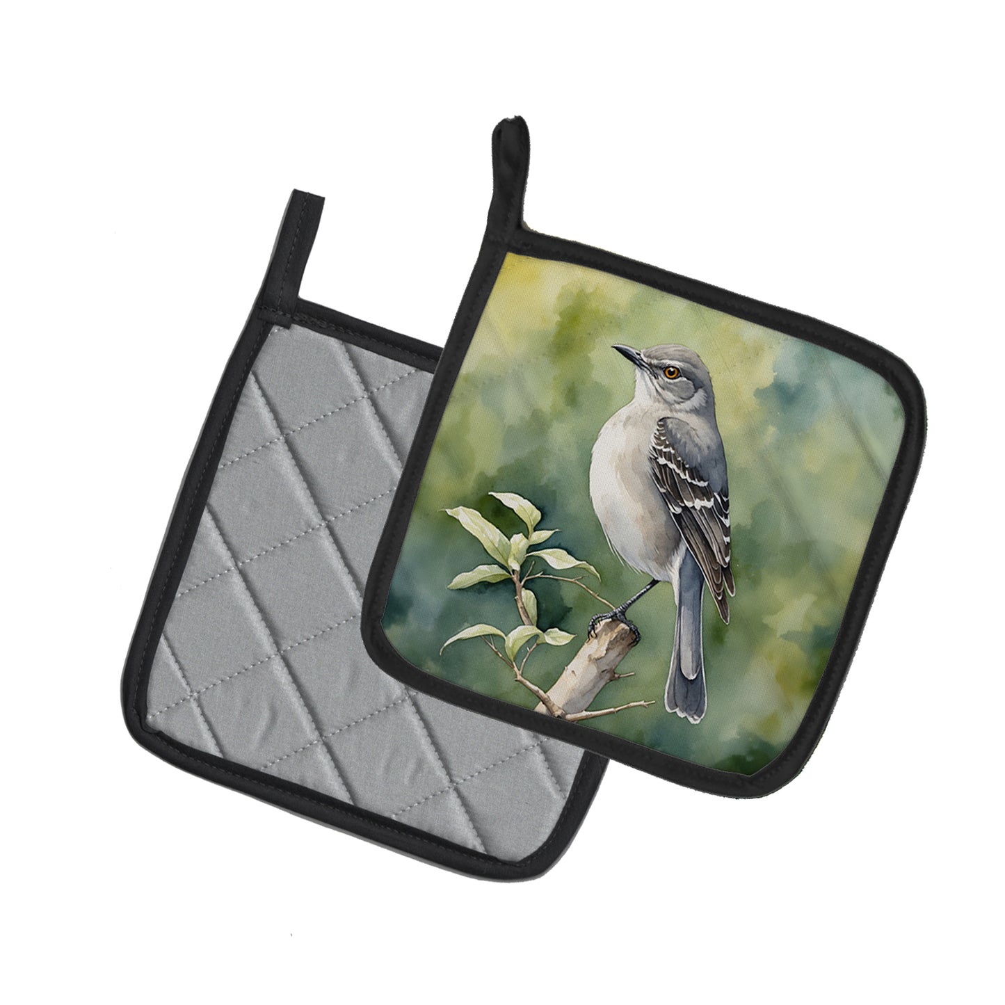 Arkansas Northern Mockingbird Pair of Pot Holders